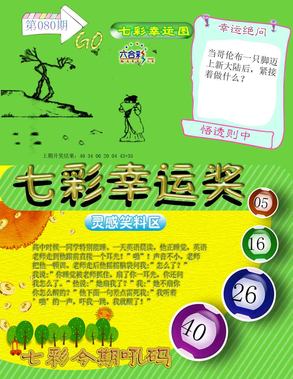 080期七彩幸运奖[图]