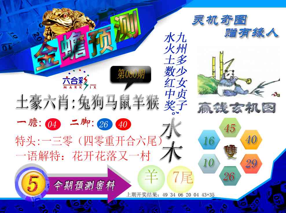 080期金蟾预测[图]
